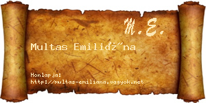 Multas Emiliána névjegykártya